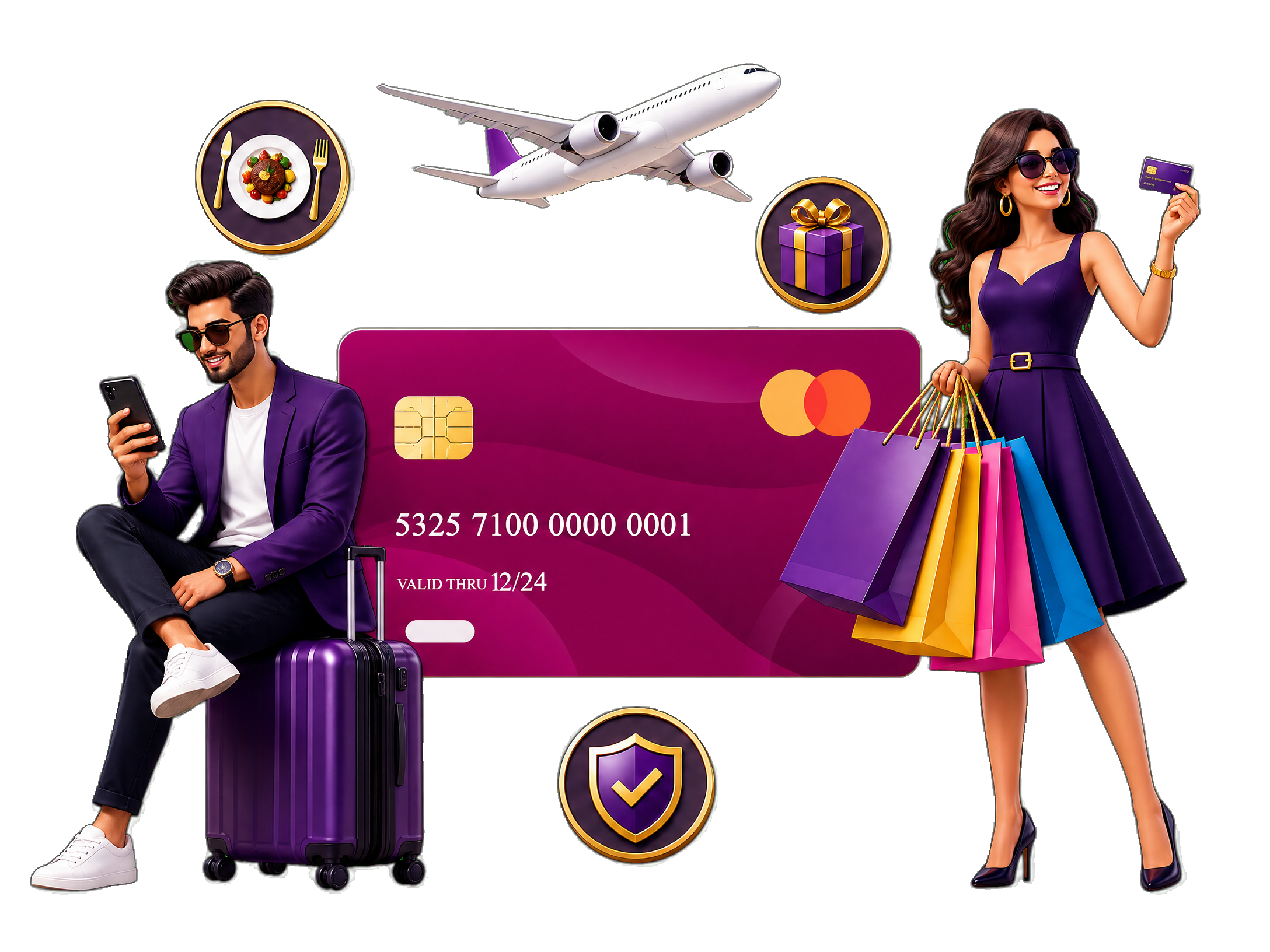 Premium credit card comparison illustration